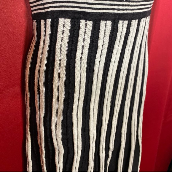 Max Studio Black and White Striped Y2K Sweater Dress - Picture 4 of 9